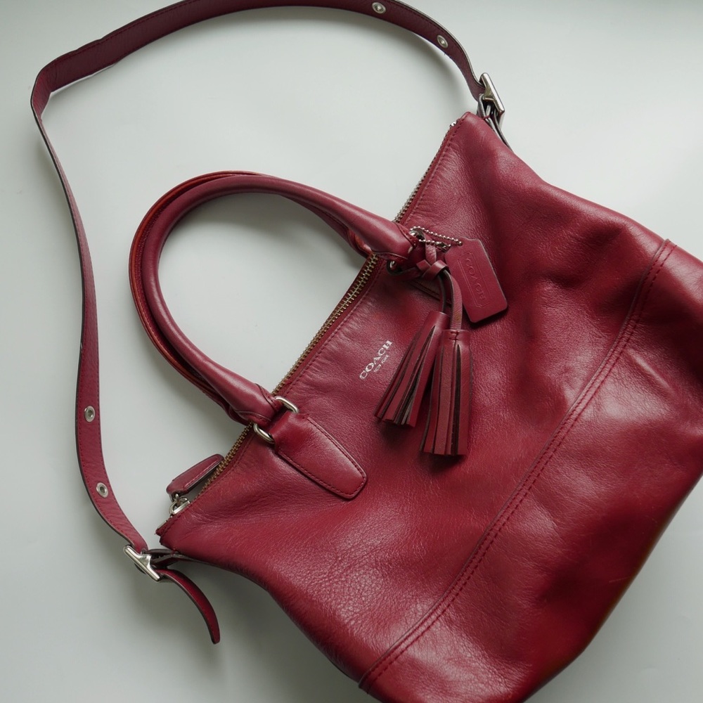 Coach Molly Leather Satchel in Burgundy